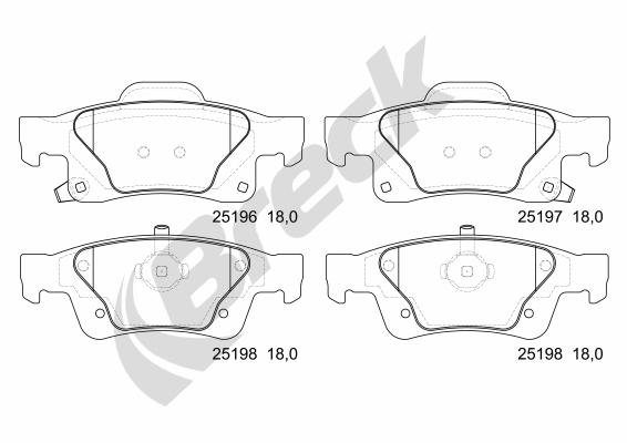 Set placute frana,frana disc 25196 00 554 00 BRECK